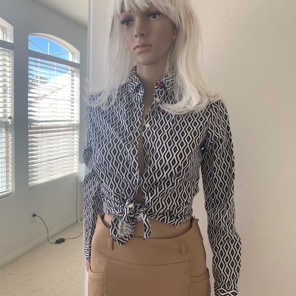 TRISTAN Tops - TRISTAN - New western style blouse P S black white